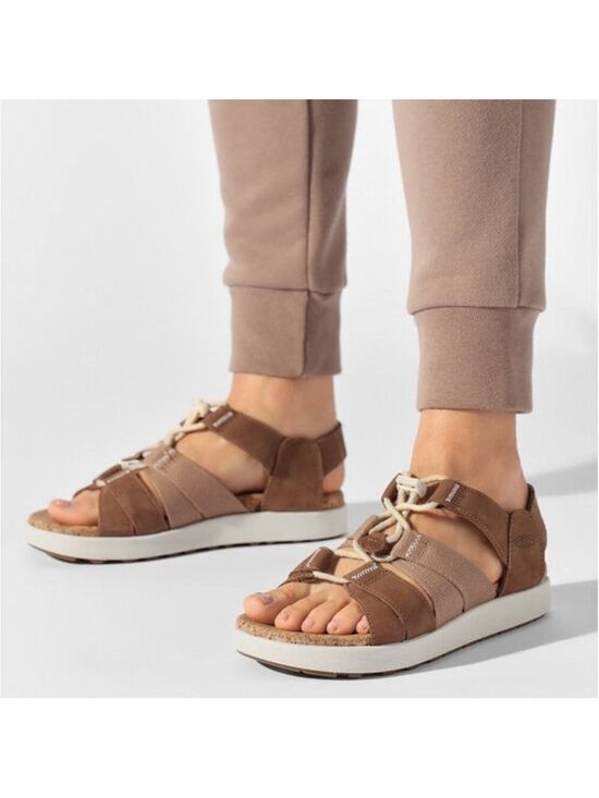 Keen Shoes - New Keen Elle Mixed Strap Casual Sandals Toasted Coconut/Birch size 9